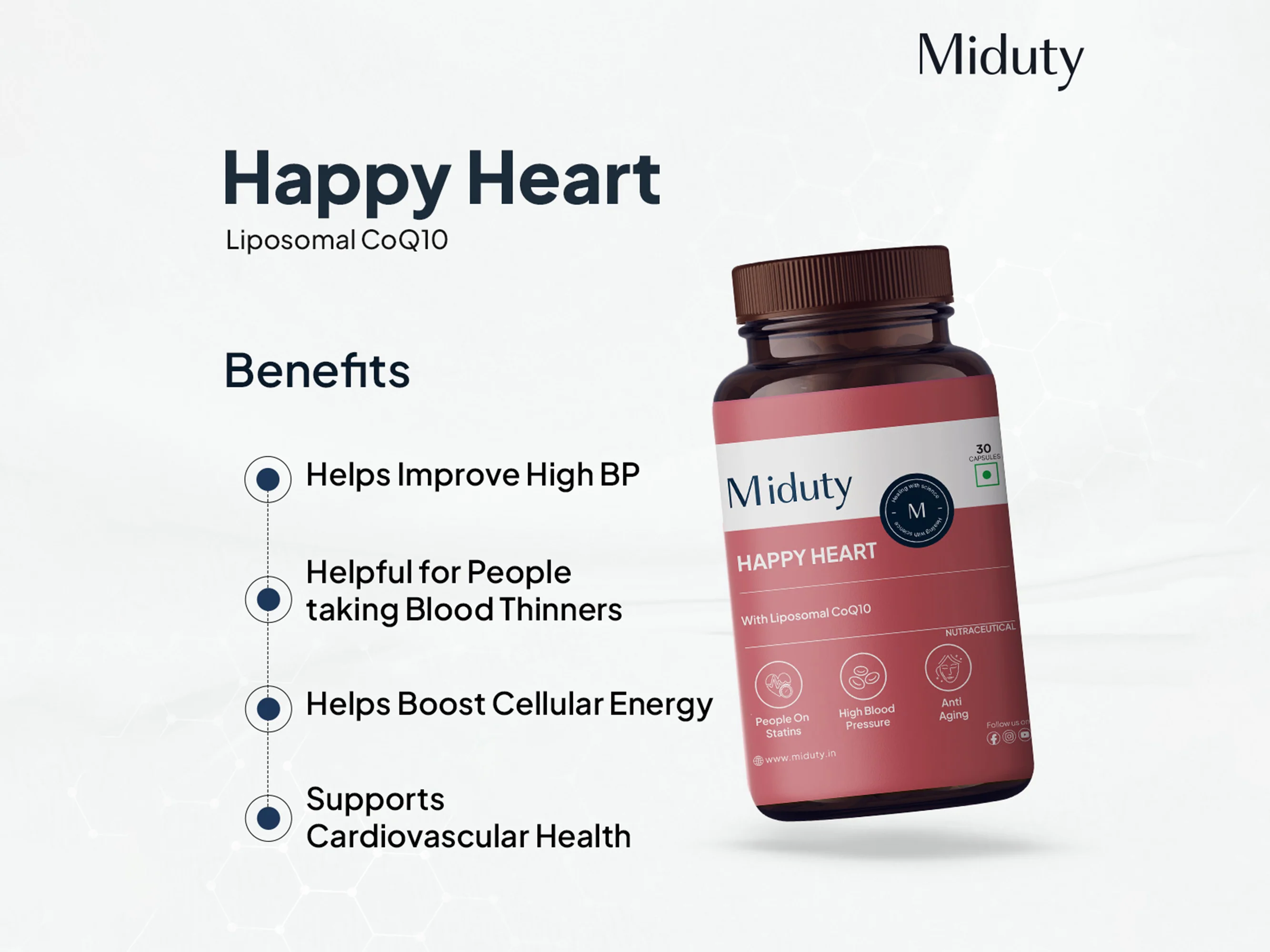 Miduty Happy Heart With Liposomal CoQ10 Capsule - Image 6