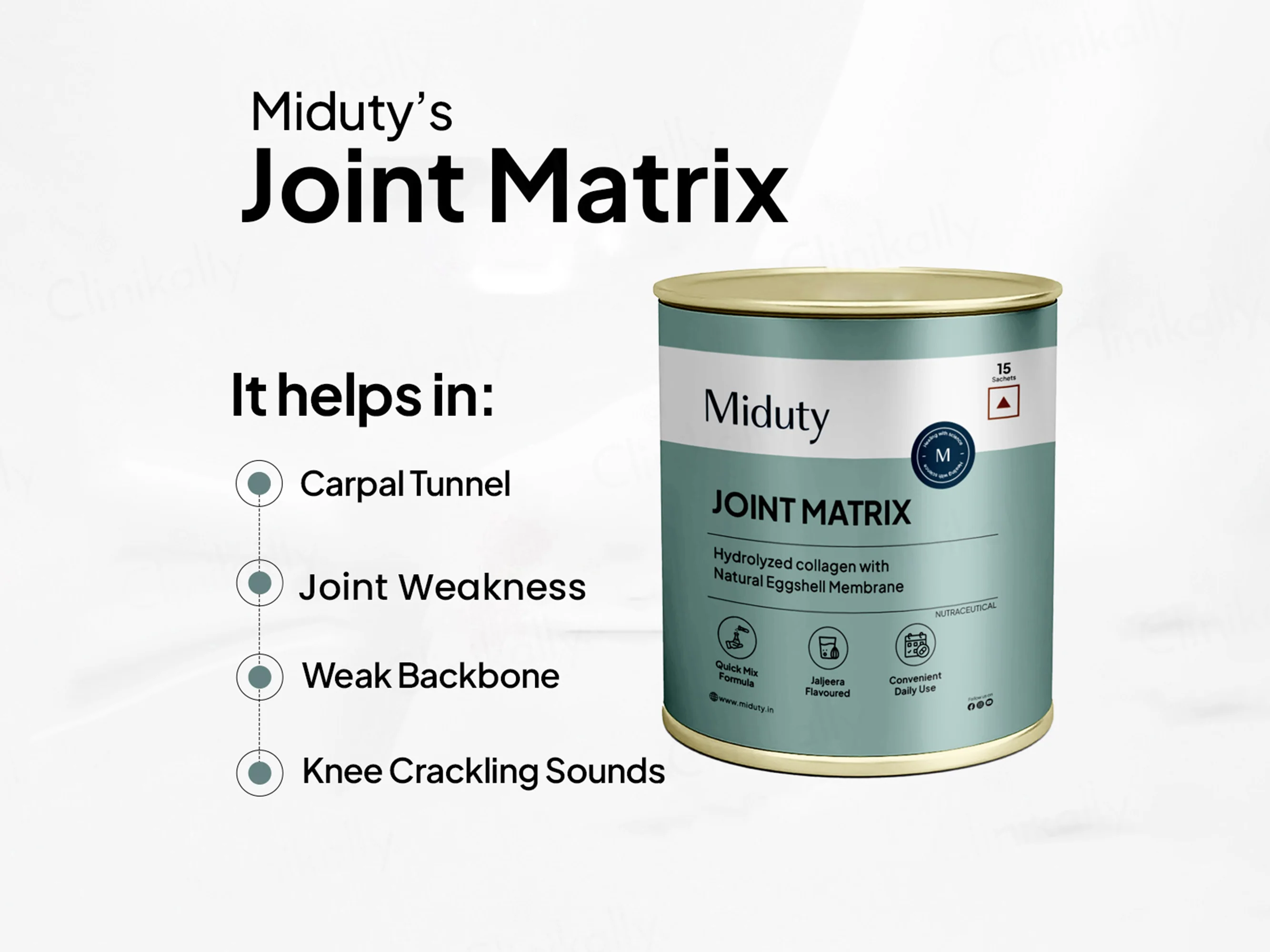 Miduty Joint Matrix Hydrolyzed Collagen Nutraceutical Powder - Image 3