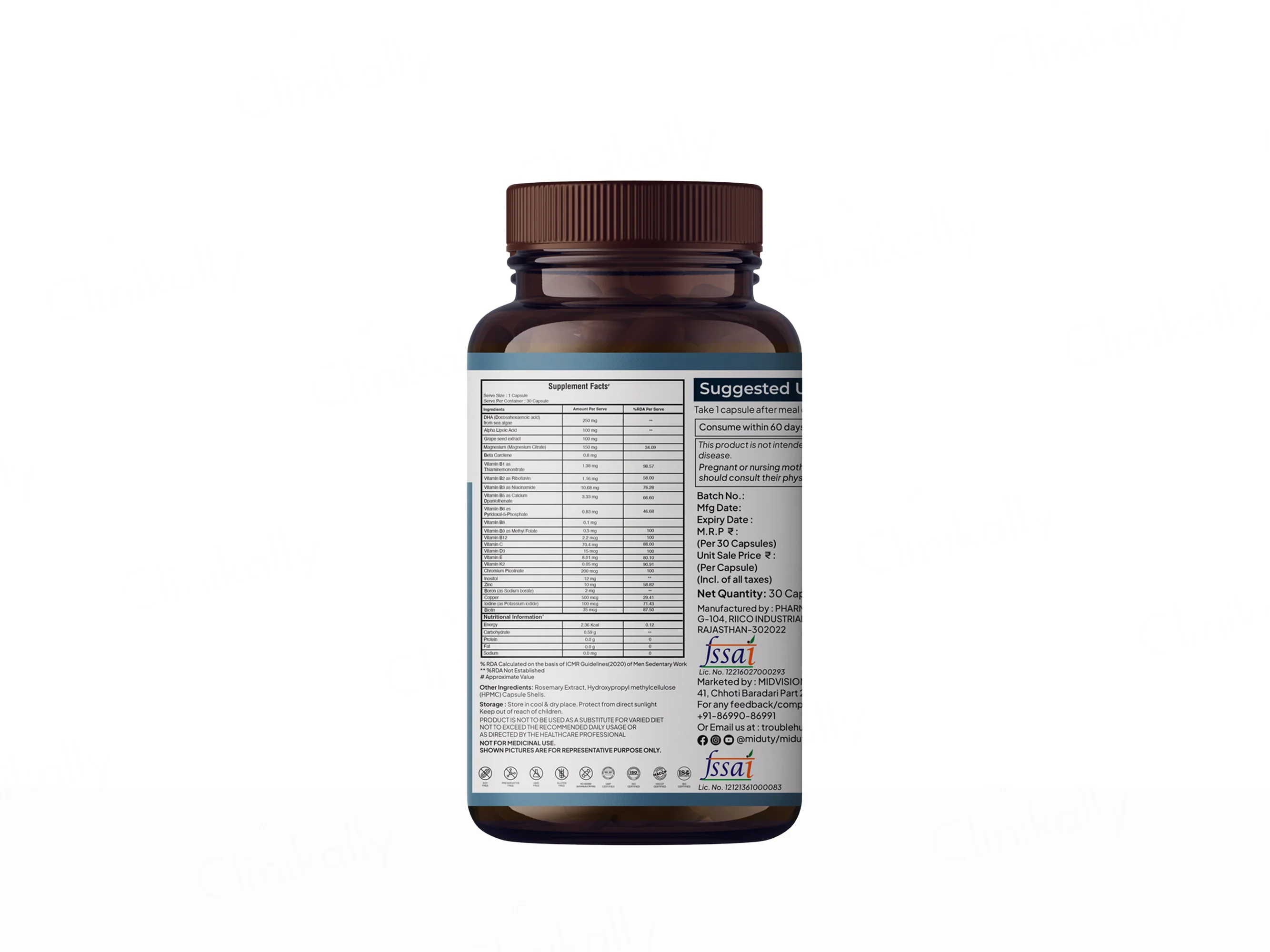 Miduty Multivitamin One Per Day With Veg Omega-3 & Antioxidants Capsule - Image 2