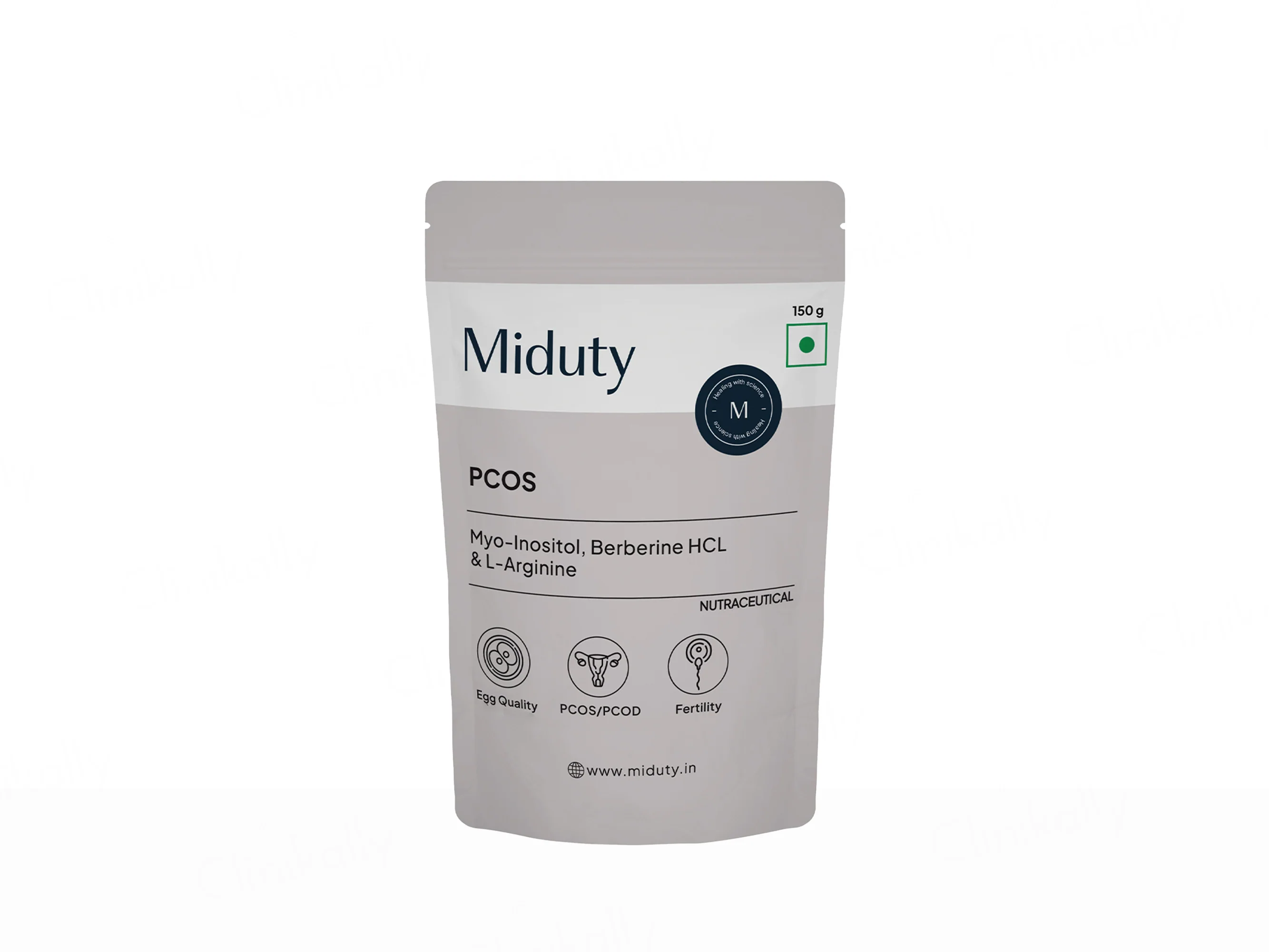 Miduty PCOS Myo-Inositol, Berberine HCl & L-Arginine Nutraceutical Powder