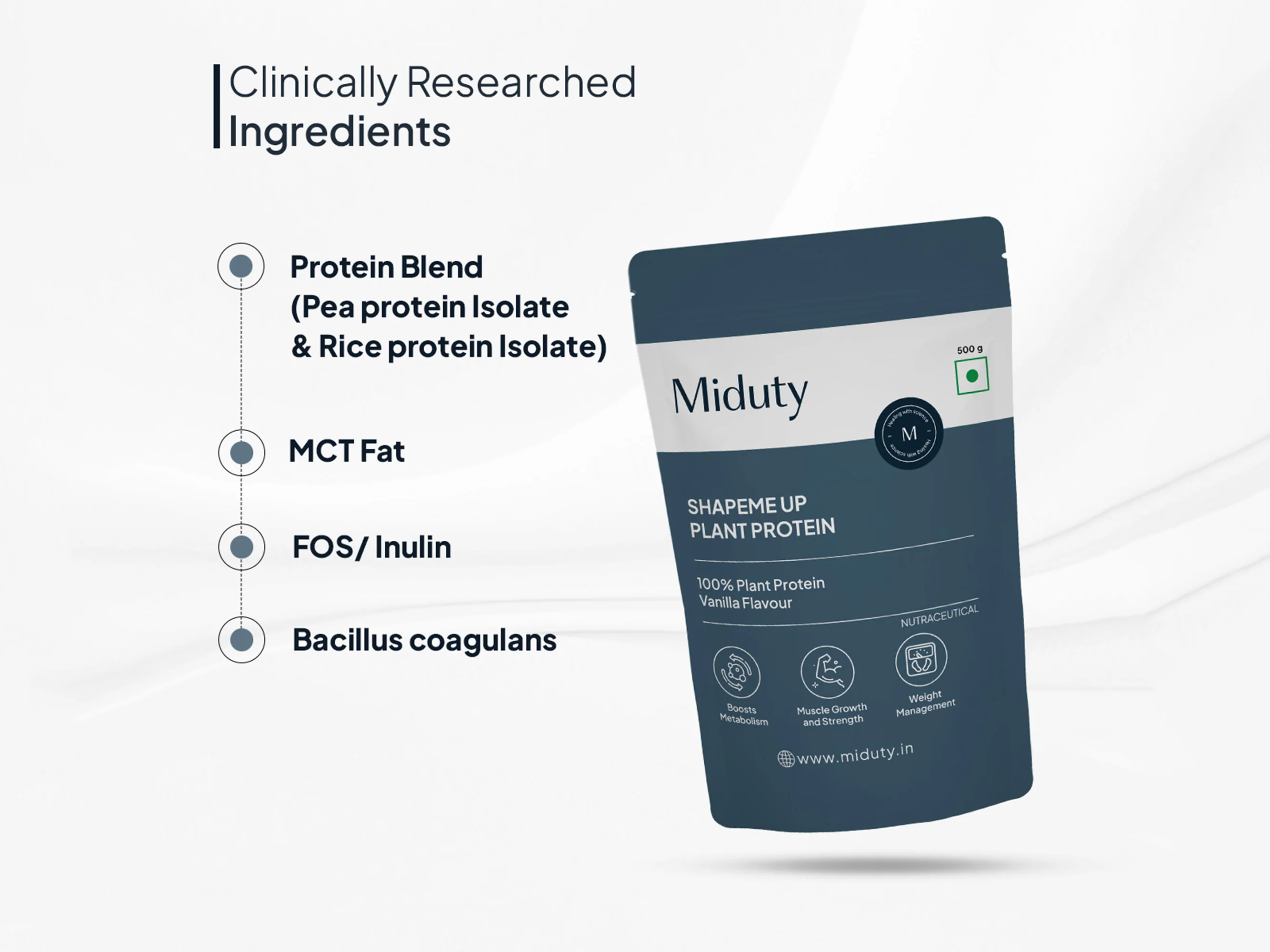 Miduty ShapeME Up 100% Plant Protein Powder - Vanilla Flavour - Image 5