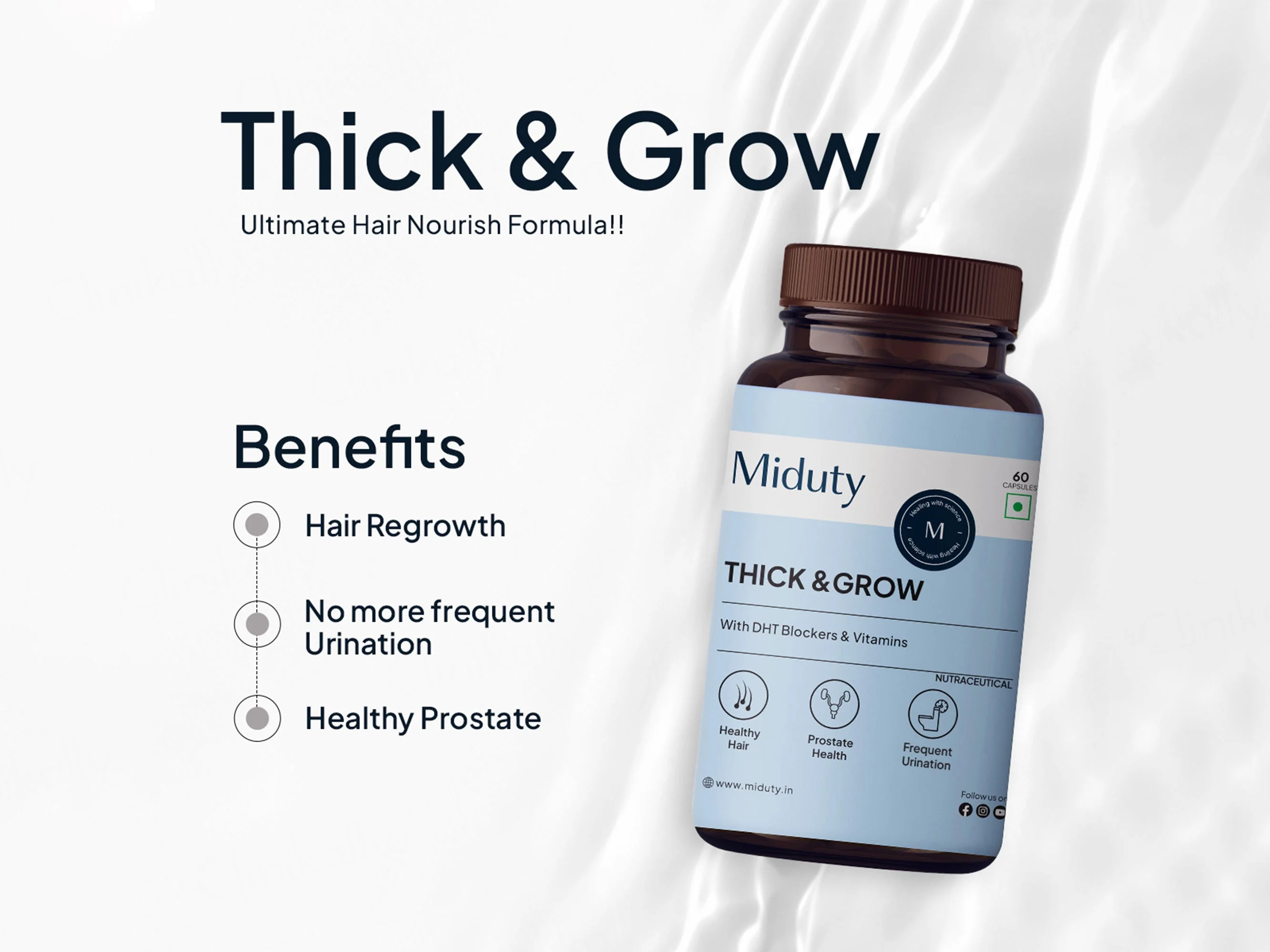 Miduty Thick & Grow With DHT Blockers & Vitamins Capsule - Image 3