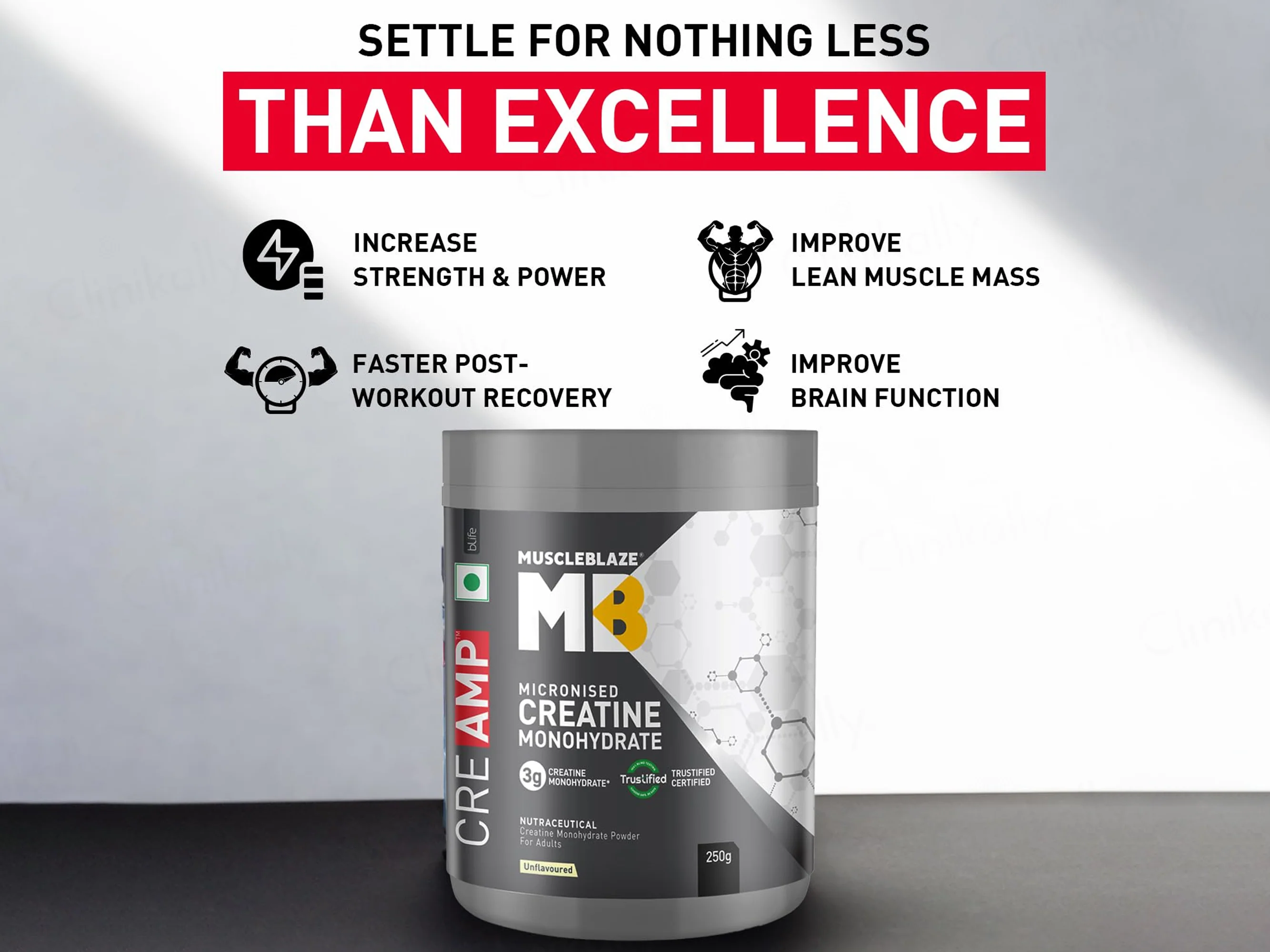 MuscleBlaze CreAMP Micronised Creatine Monohydrate Nutraceutical Powder - Unflavoured - Image 9