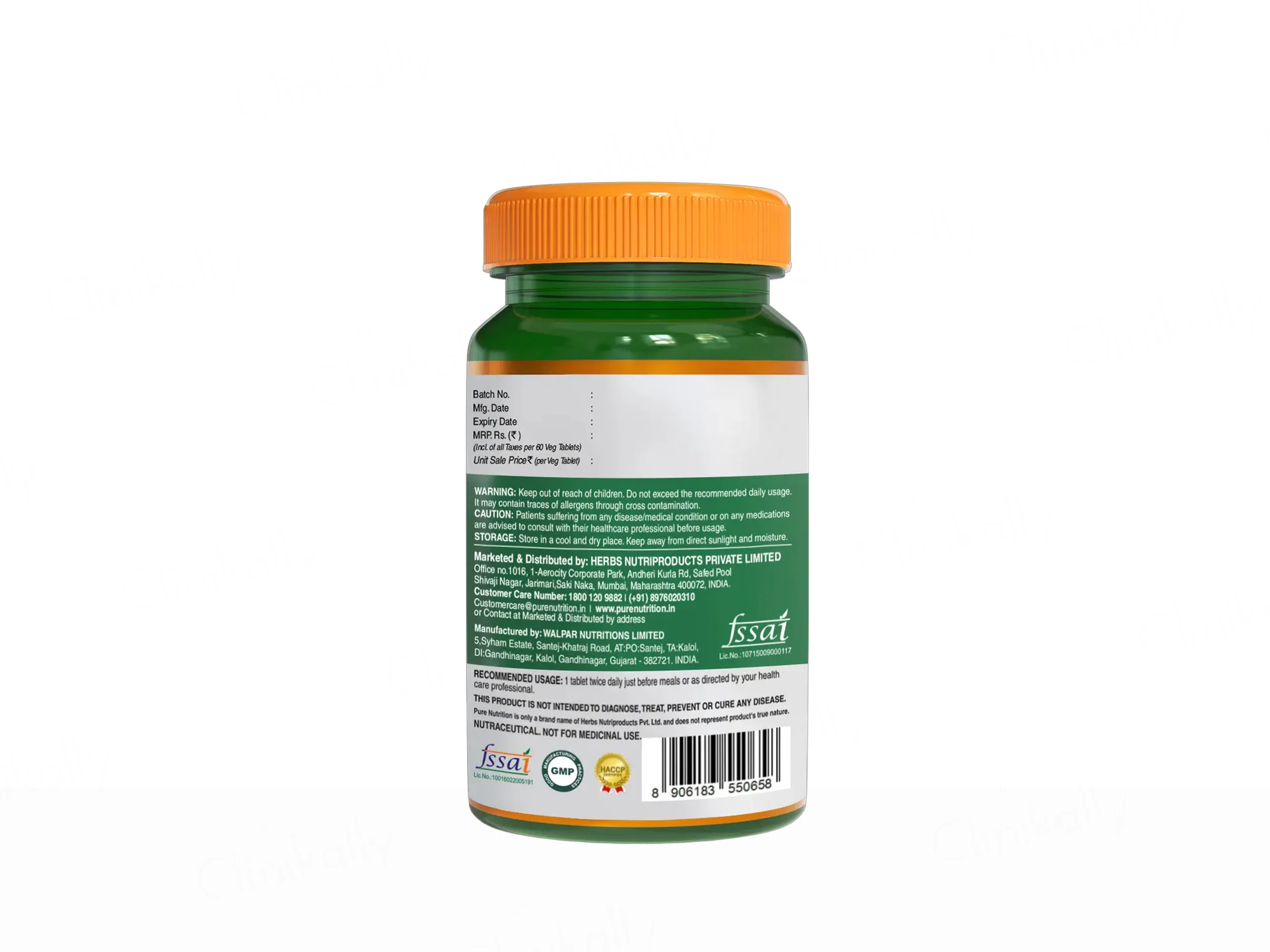 Pure Nutrition Berberine 98% With Jambubeej, Karela & Fenugreek Extract Veg Tablet - Image 3