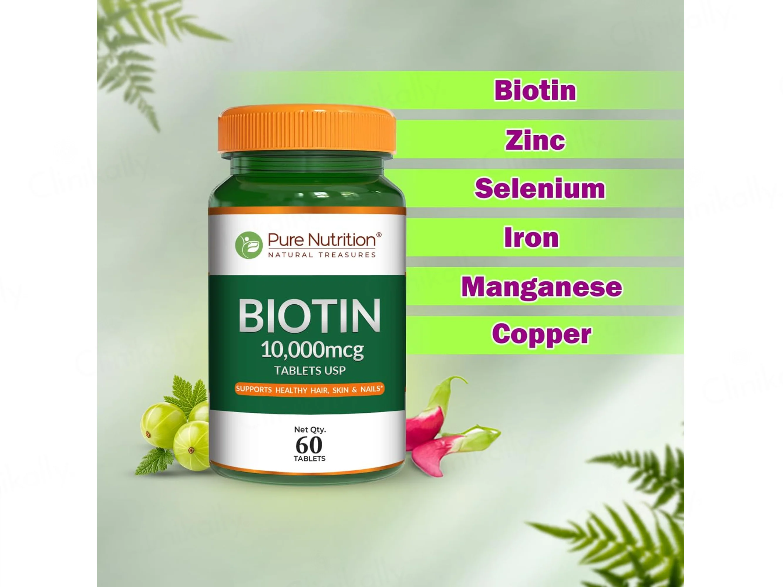 Pure Nutrition Biotin 10000mcg Veg Tablet - Image 4