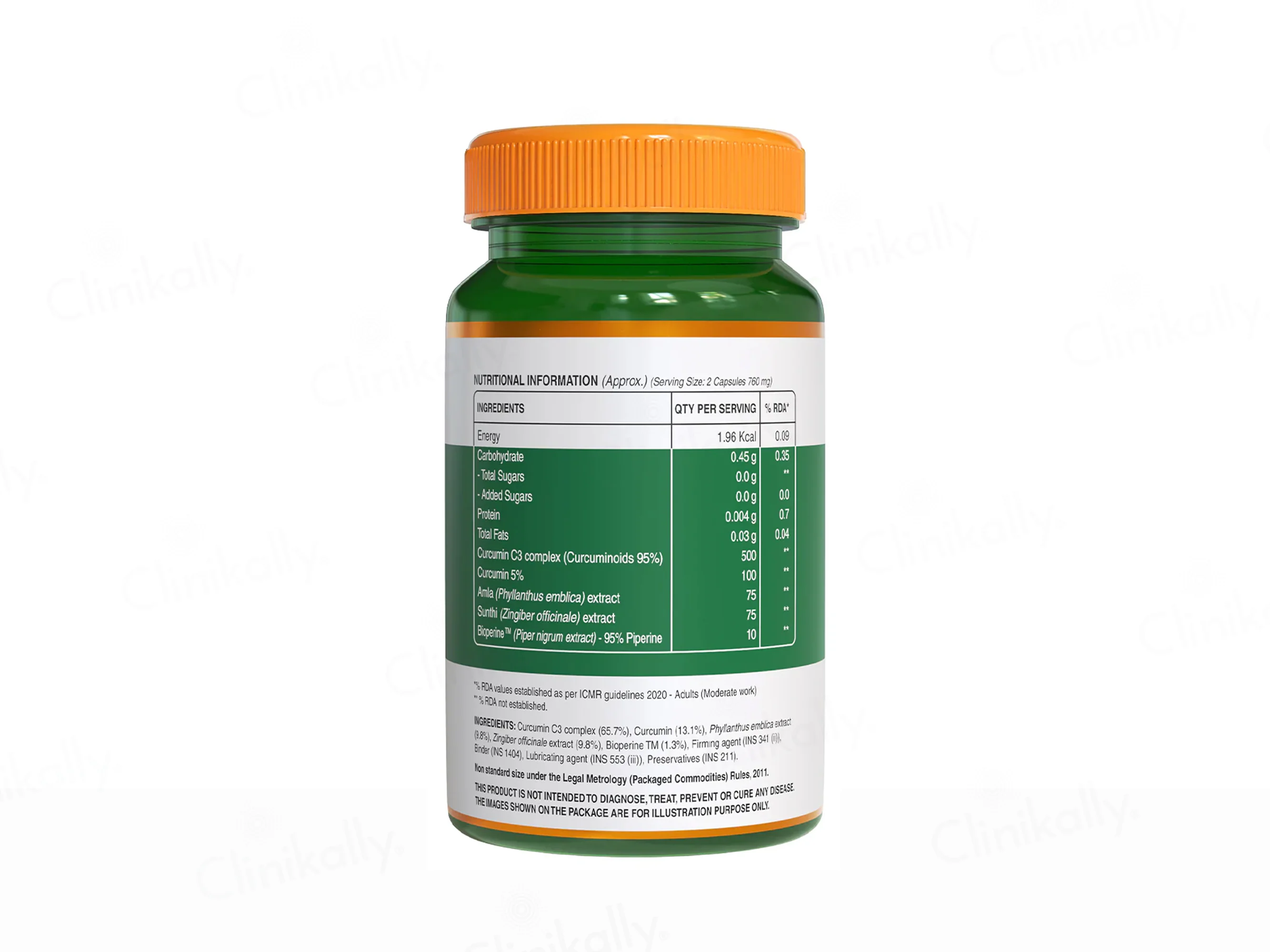 Pure Nutrition Curcumin With C3 Complex & Bioperine Veg Capsule - Image 5