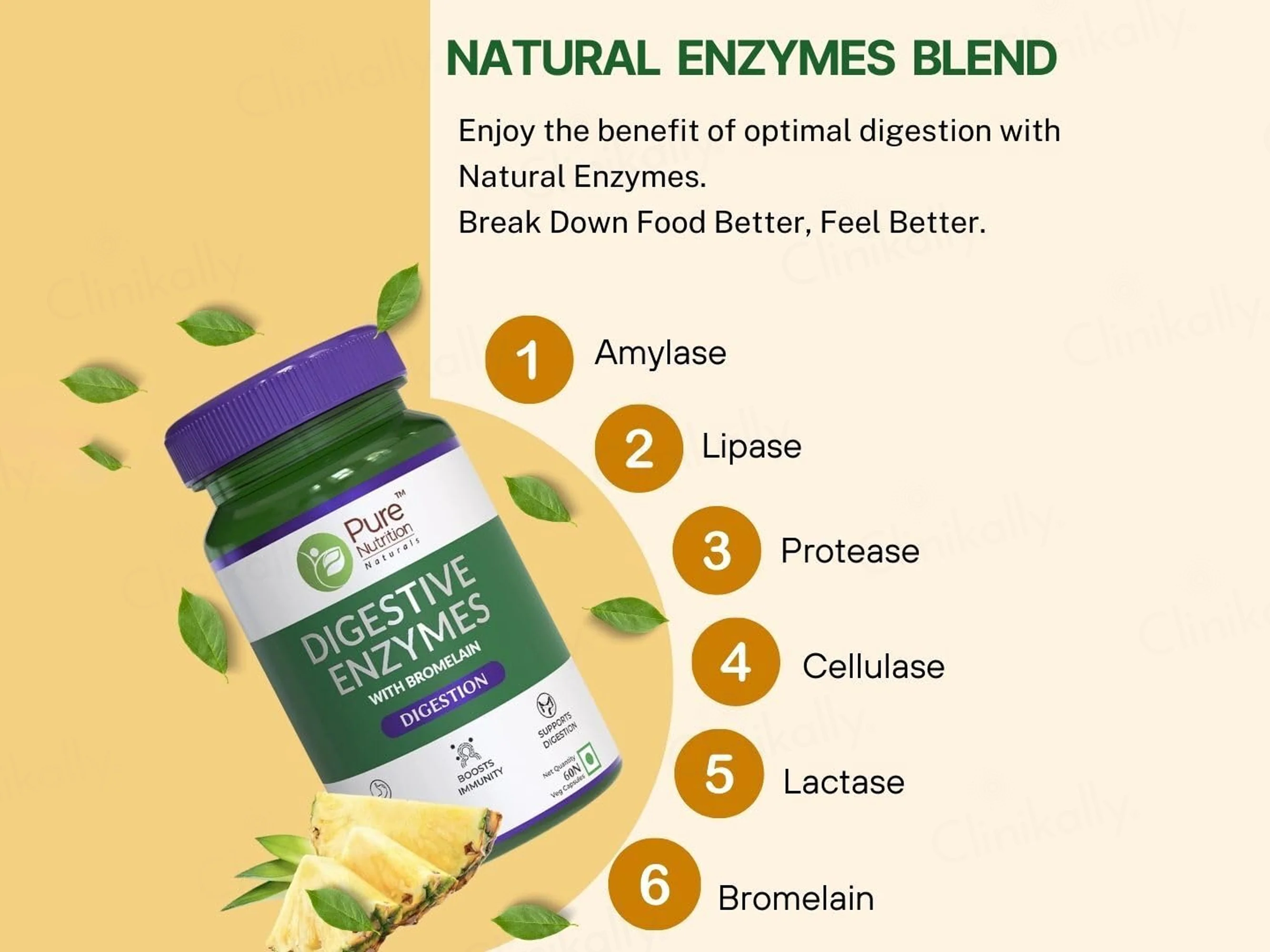 Pure Nutrition Digestive Enzymes With Bromelain Veg Capsule - Image 4