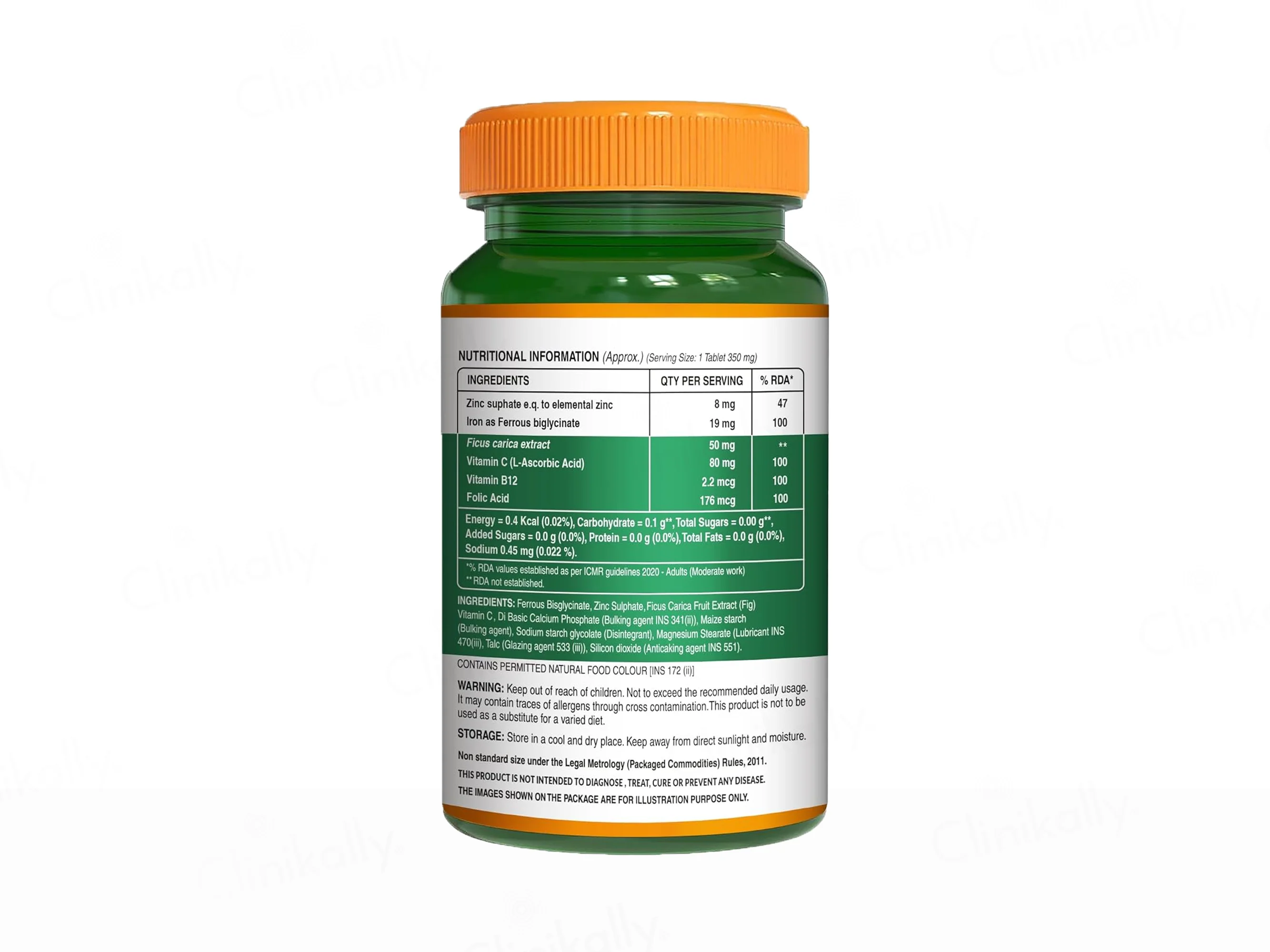 Pure Nutrition Iron With Folic Acid, Vitamin C & Zinc Veg Tablet - Image 9