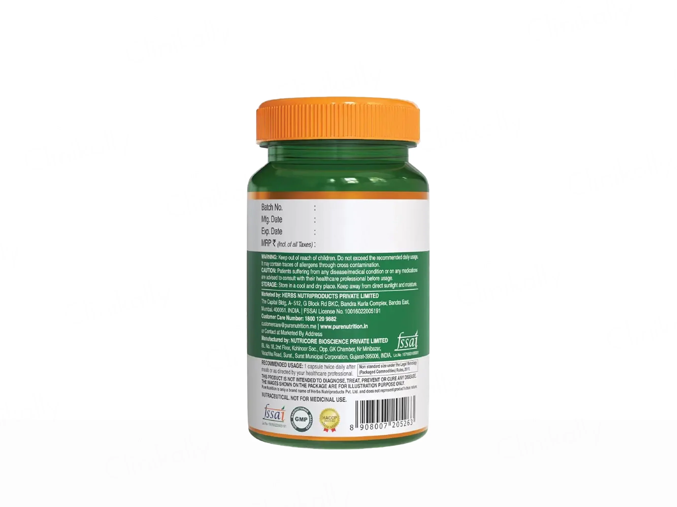 Pure Nutrition Kidney Detox Turmeric & Vitamin C Veg Capsule - Image 3