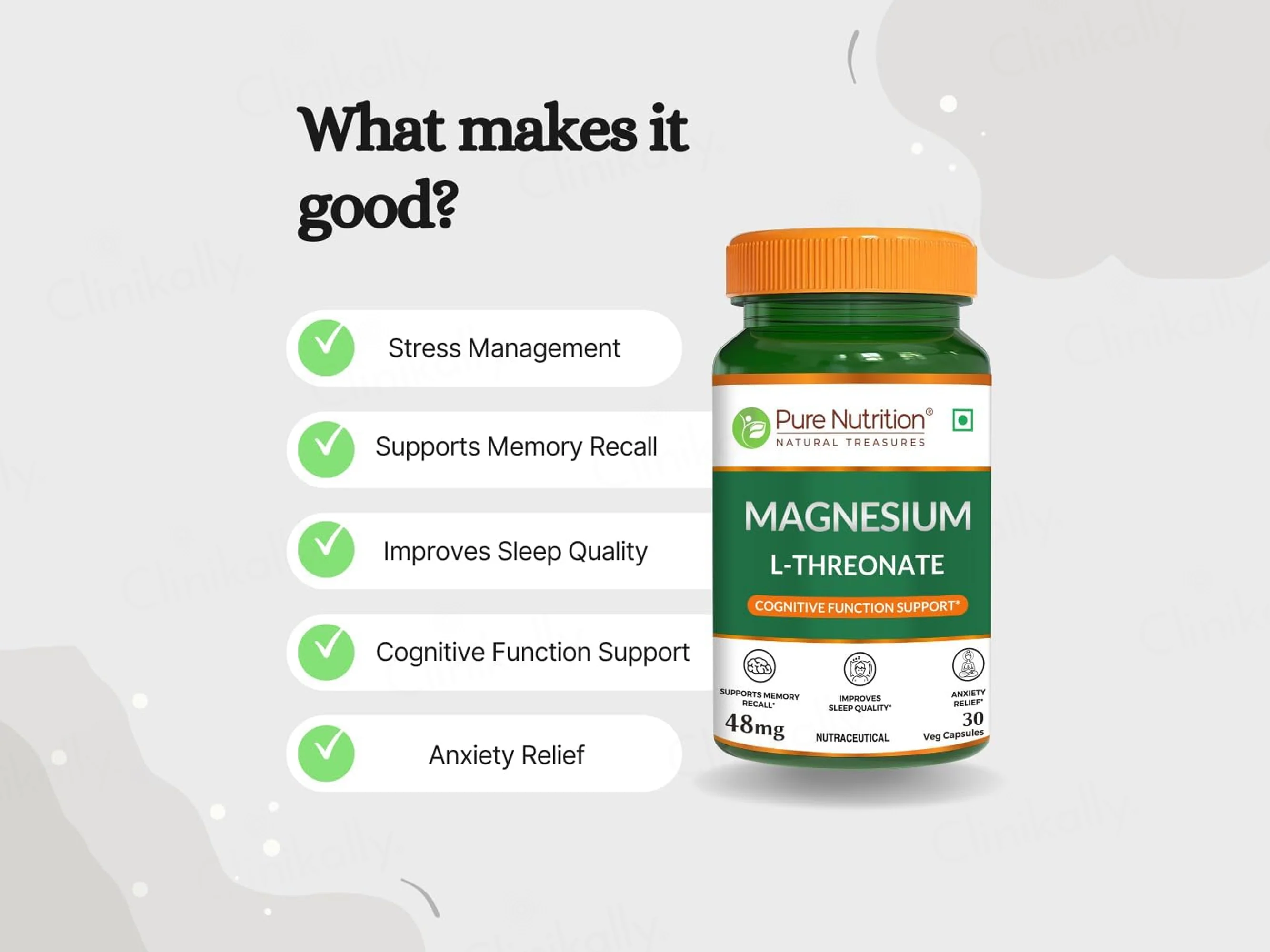 Pure Nutrition Magnesium L-Threonate Veg Capsule - Image 5