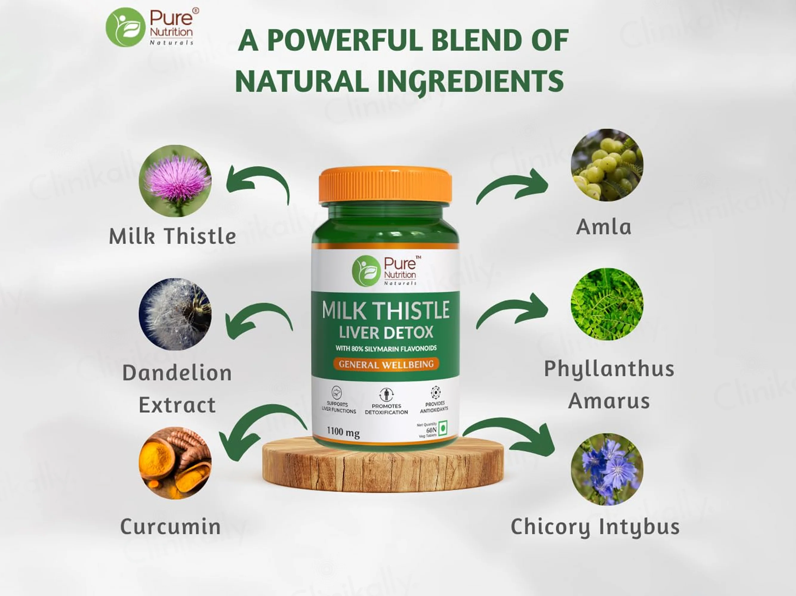 Pure Nutrition Milk Thistle Liver Detox With 80% Silymarin Flavonoids Veg Tablet - Image 2