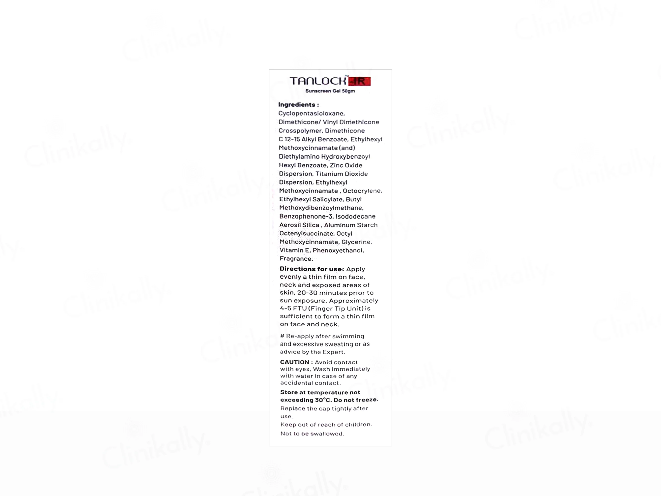 Tanlock-IR Anti-Ageing Sunscreen Gel SPF 55+ PA+++ - Image 2