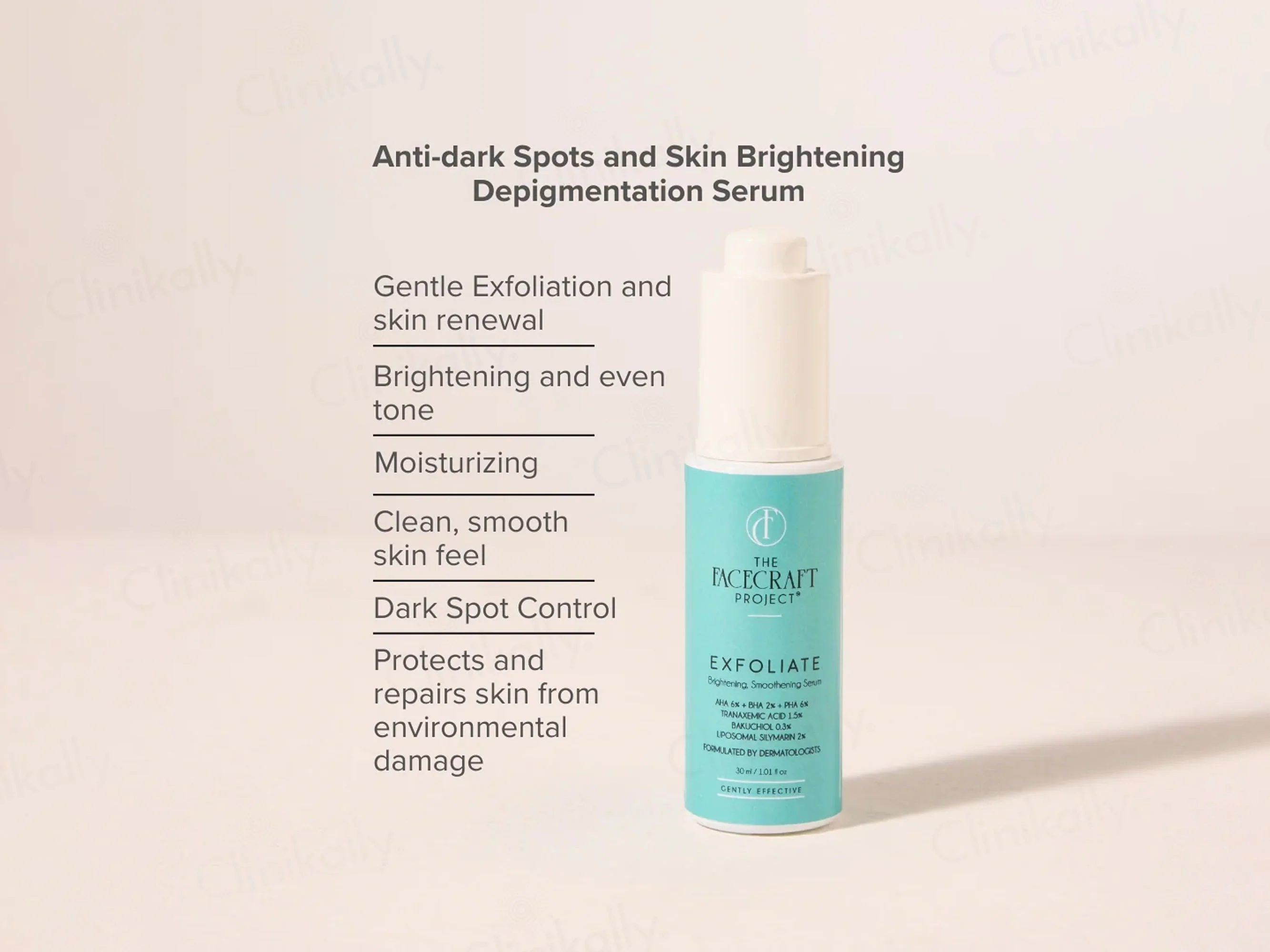 The Facecraft Project Exfoliate Brightening Smoothening Depigmentation Serum - Image 3