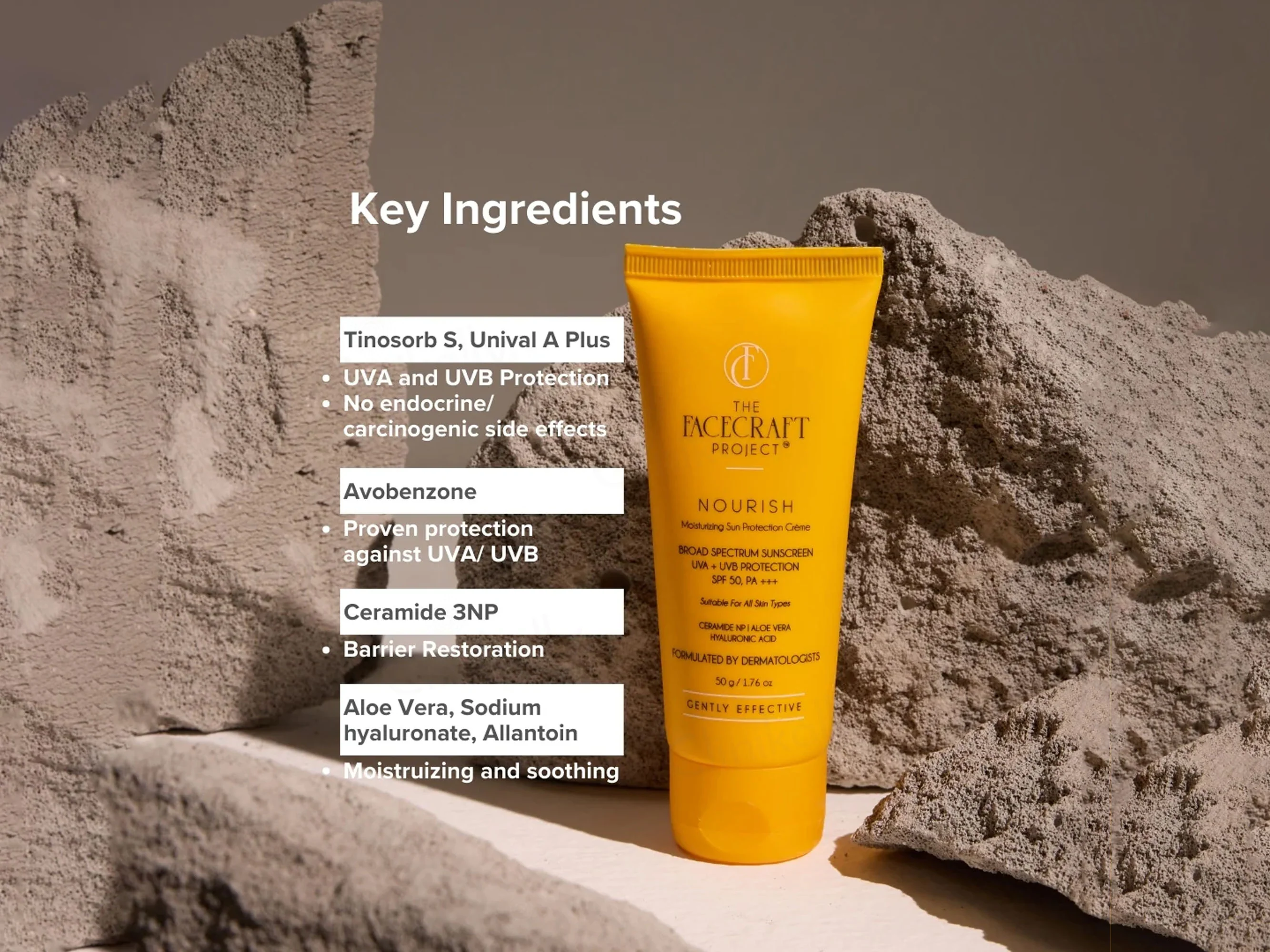 The Facecraft Project Nourish Moisturizing Sun Protection Cream SPF 50 PA+++ - Image 4