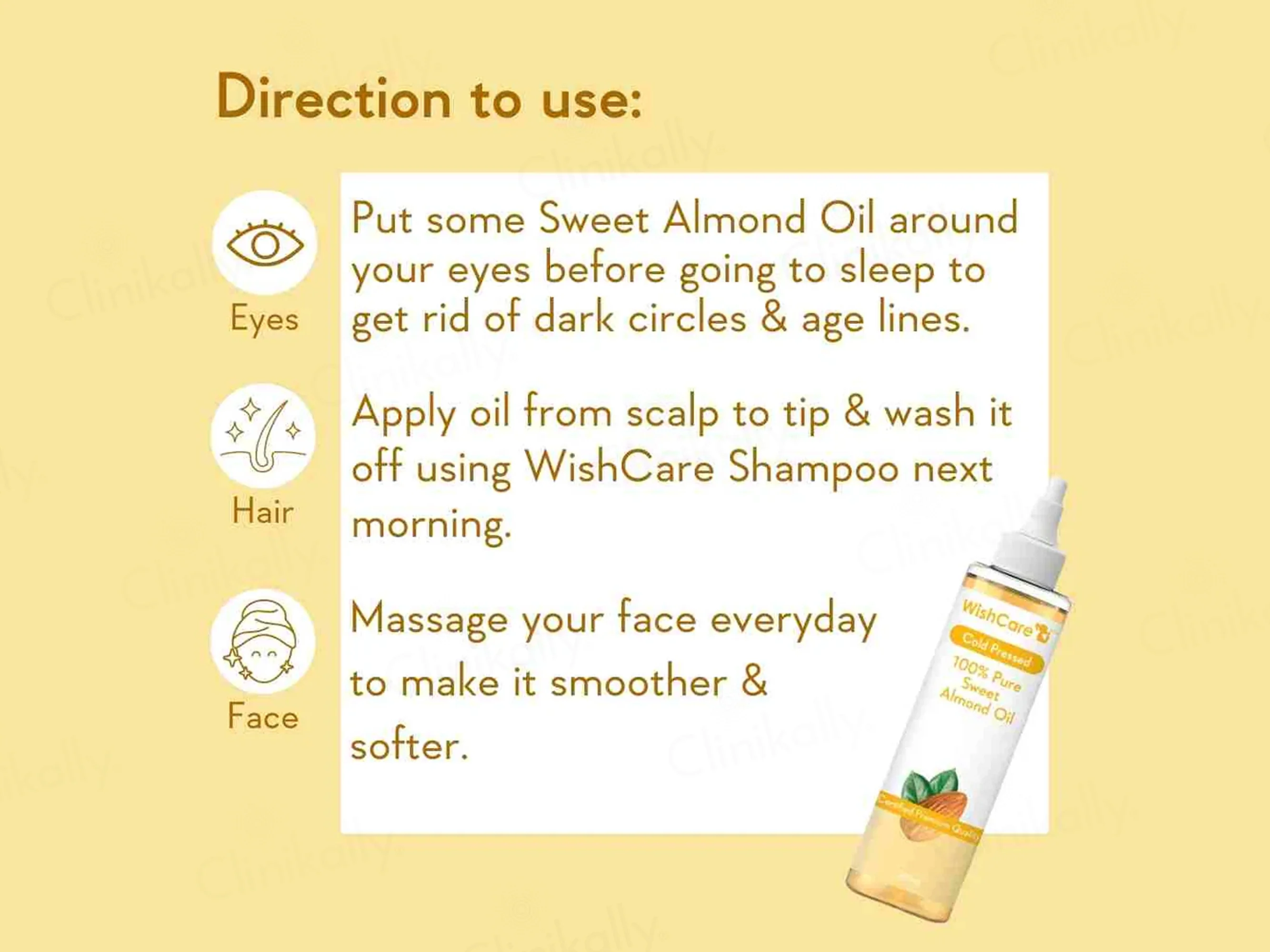 WishCare Cold Pressed 100% Pure Sweet Almond Oil - Image 2