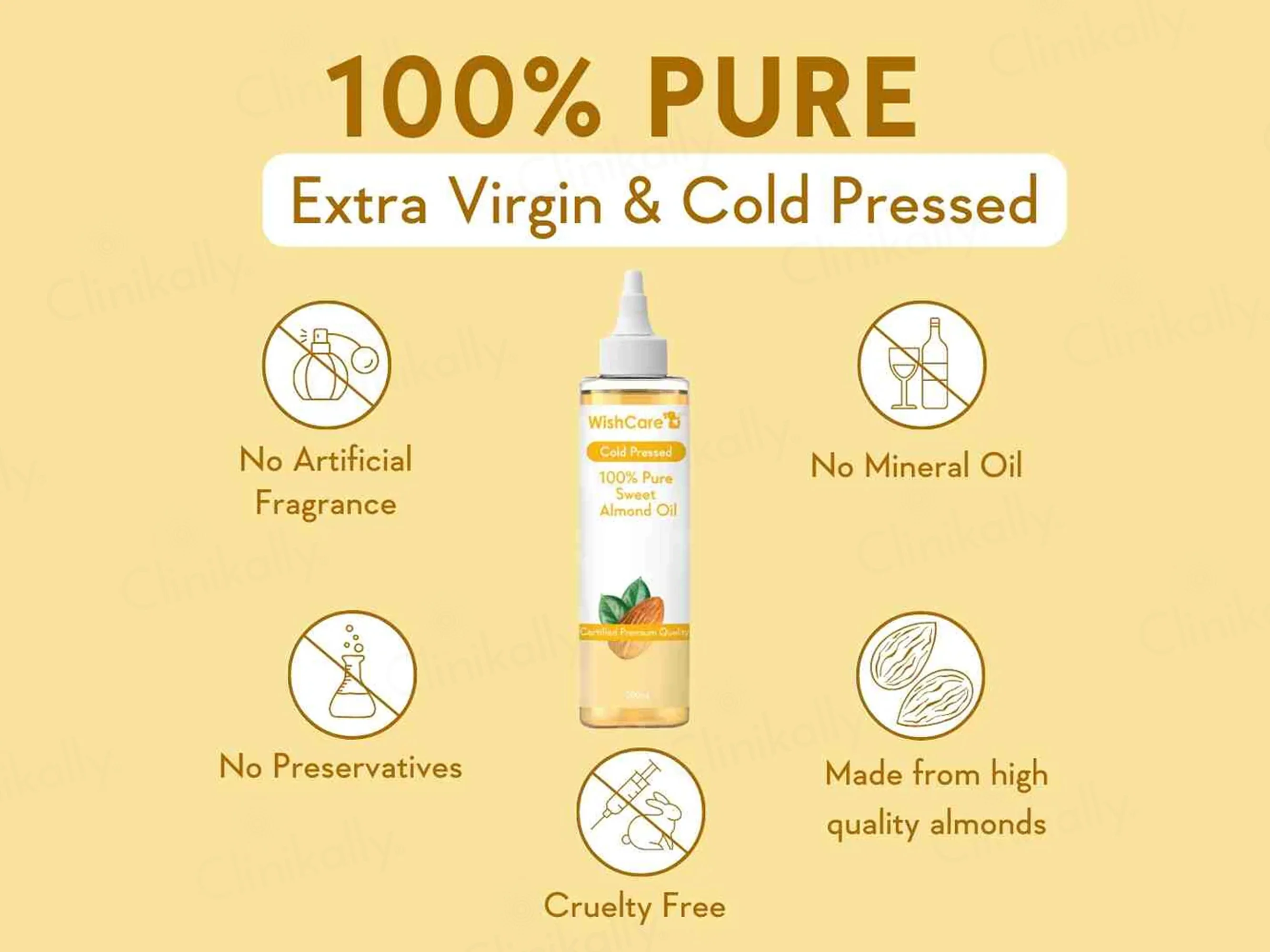 WishCare Cold Pressed 100% Pure Sweet Almond Oil - Image 4