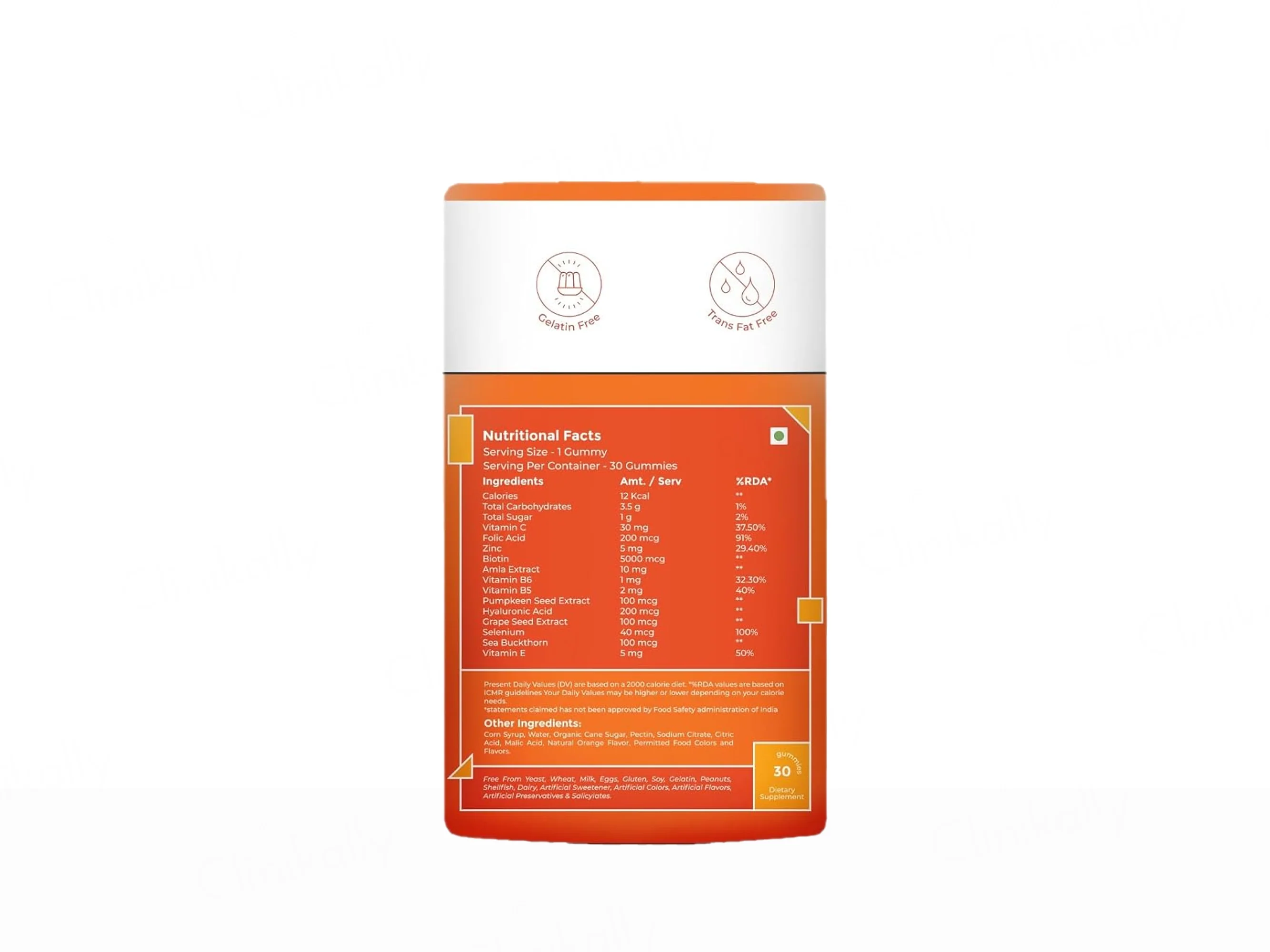 Zaocare Beauty Back Gummies For Hair, Nail & Skin - Tangy Orange Flavour - Image 5