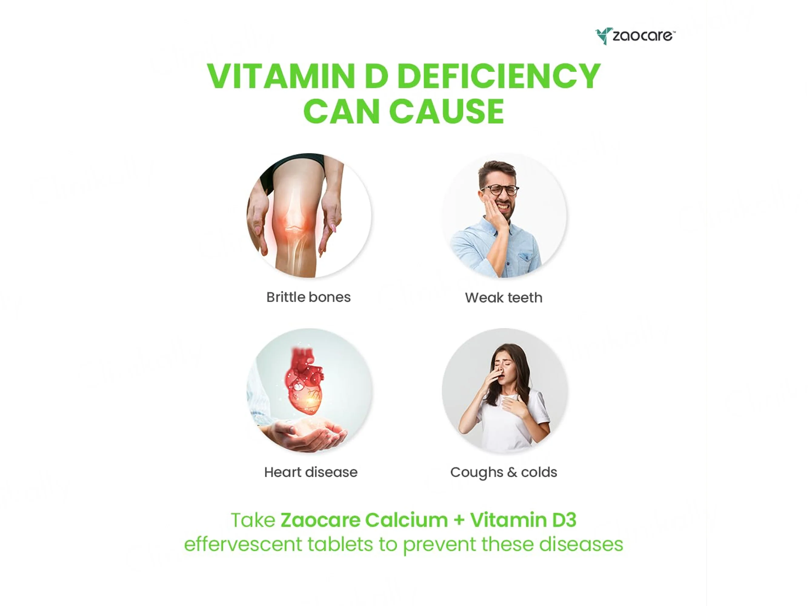 Zaocare Calcium + Vitamin D3 Effervescent Tablet - Mango Flavour - Image 7