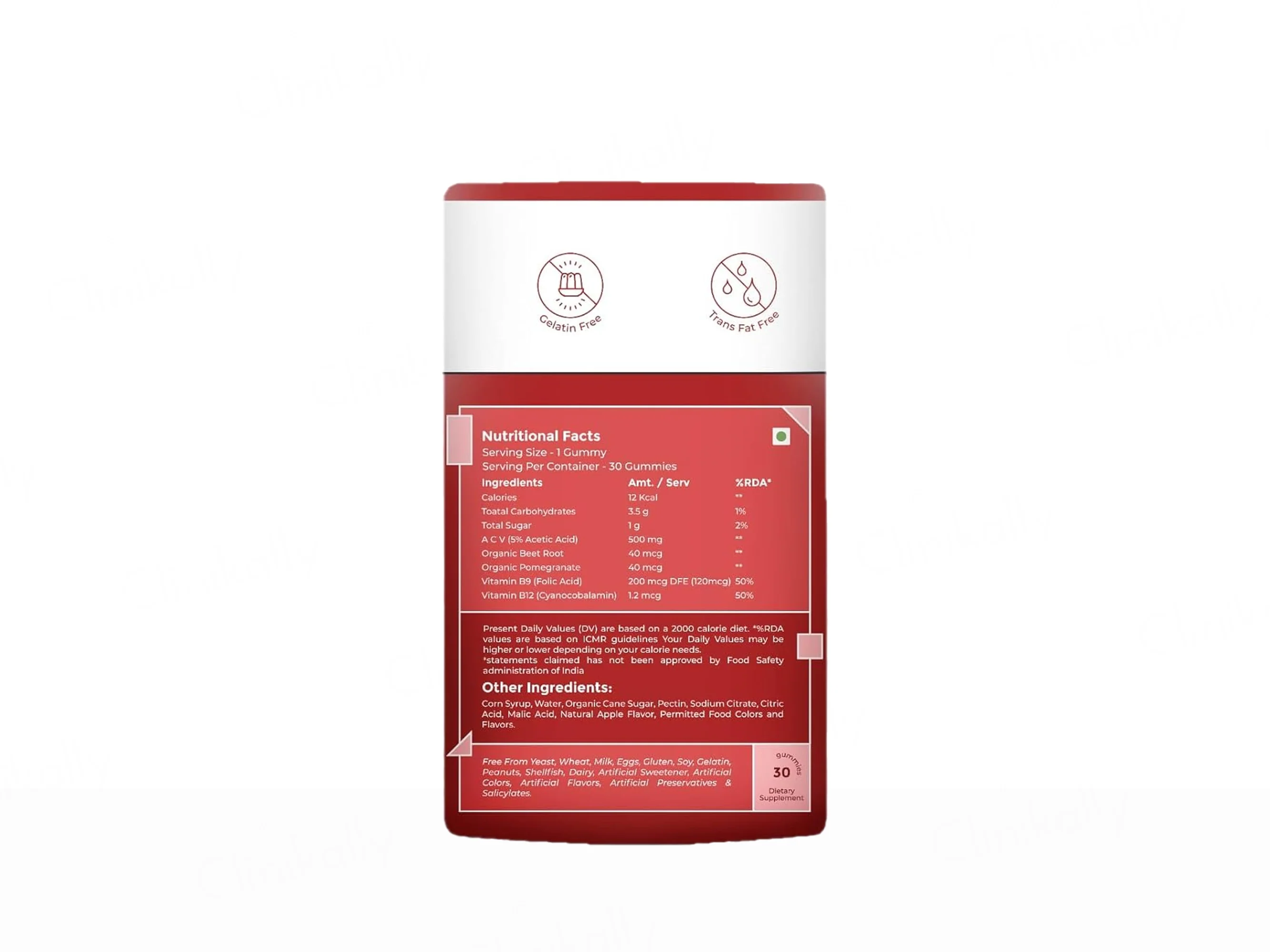 Zaocare Daily Detox Apple Cider Vinegar Gummies - Refreshing Apple Flavour - Image 7